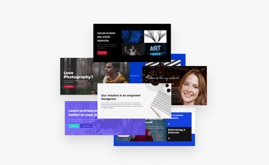 Graphic of LearnWorlds's CTAs & Hero Templates.